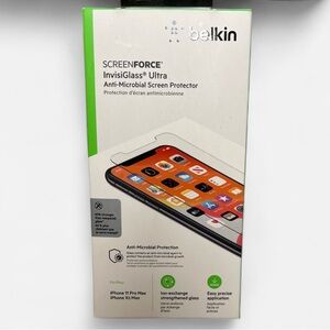 Belkin InvisiGlass Screen Protector with Anti-Microbial, iPhone XS/11 Pro Max